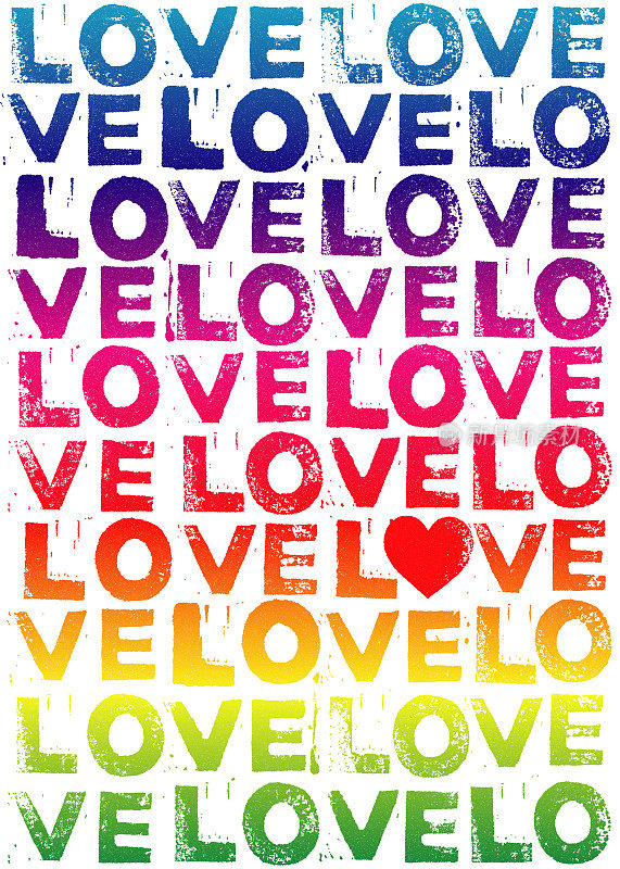 Spectrum Love Print Valentine Postcard